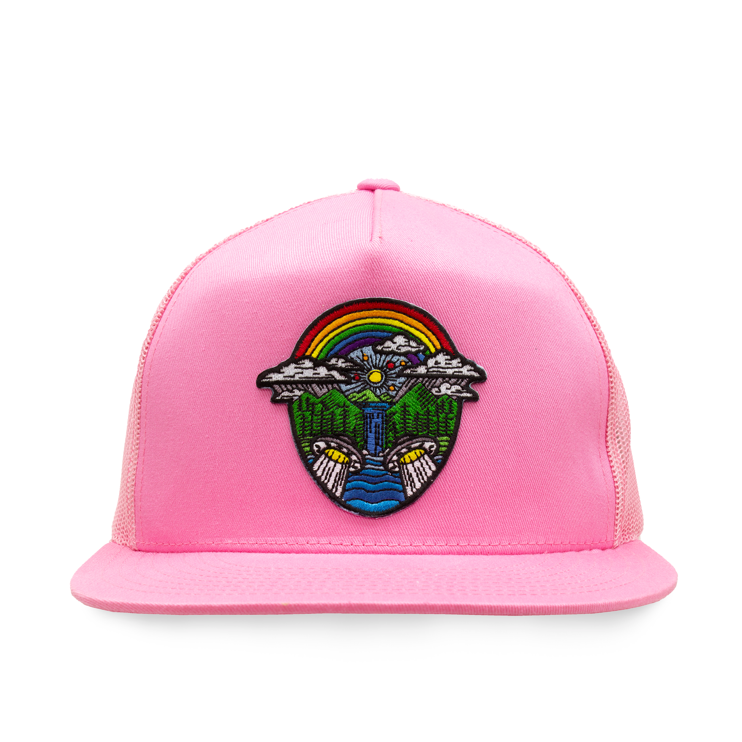 Rainbow Waterfall Patch Pink Hat